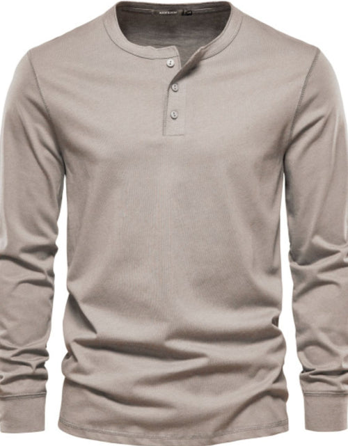 Load image into Gallery viewer, Men's Full Size Quarter Button Round Neck Long Sleeve T-Shirt Plus Size
