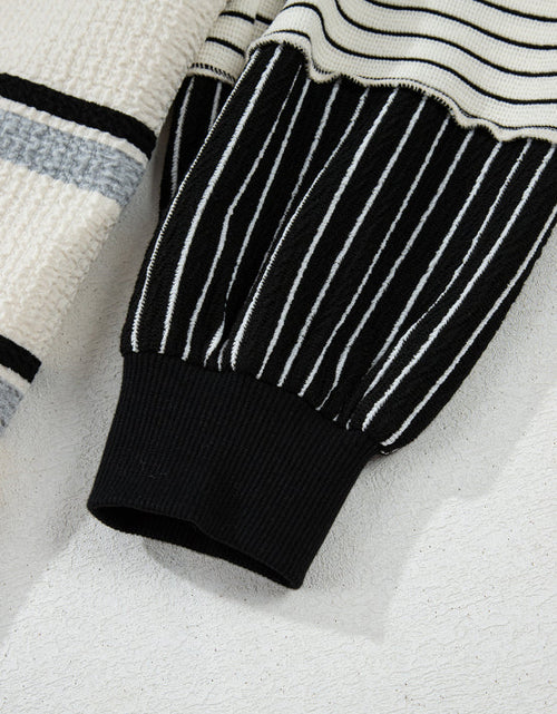 Load image into Gallery viewer, Striped Patchwork Long Sleeve Mini Dress
