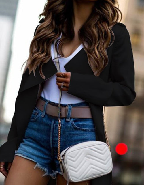 Load image into Gallery viewer, Collared Neck Long Sleeve Trench Coat
