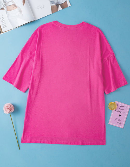 Load image into Gallery viewer, Slit Round Neck Half Sleeve T-Shirt
