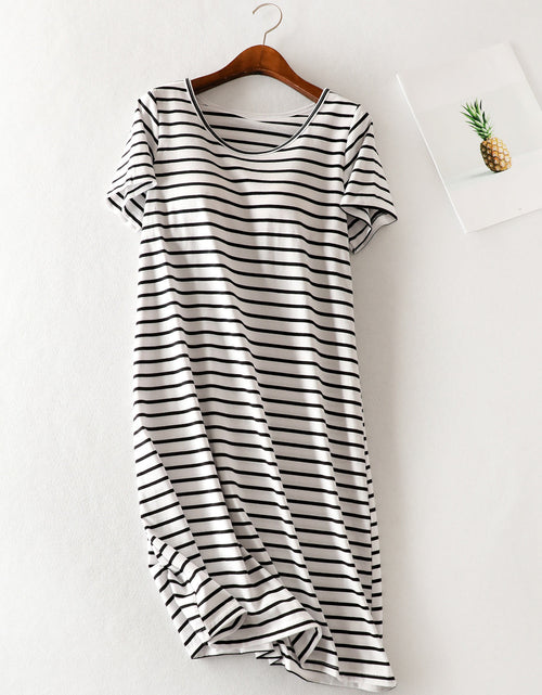 Load image into Gallery viewer, Striped Round Neck Short Sleeve Dress
