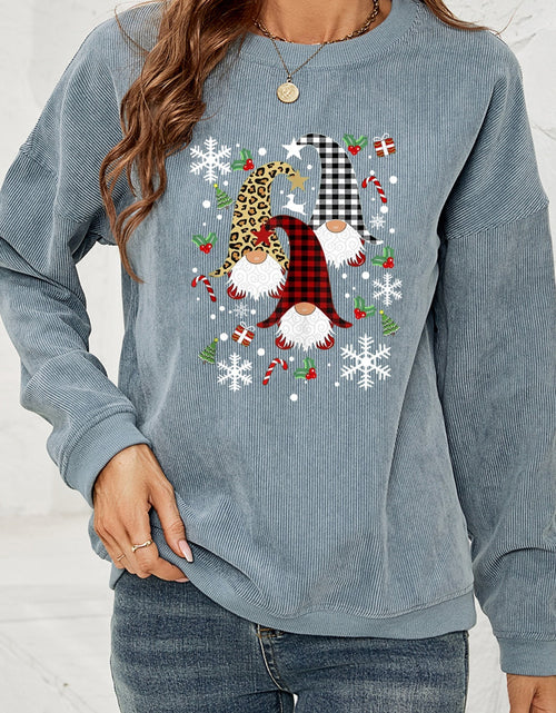 Load image into Gallery viewer, Faceless Gnome Graphic Drop Shoulder Sweatshirt
