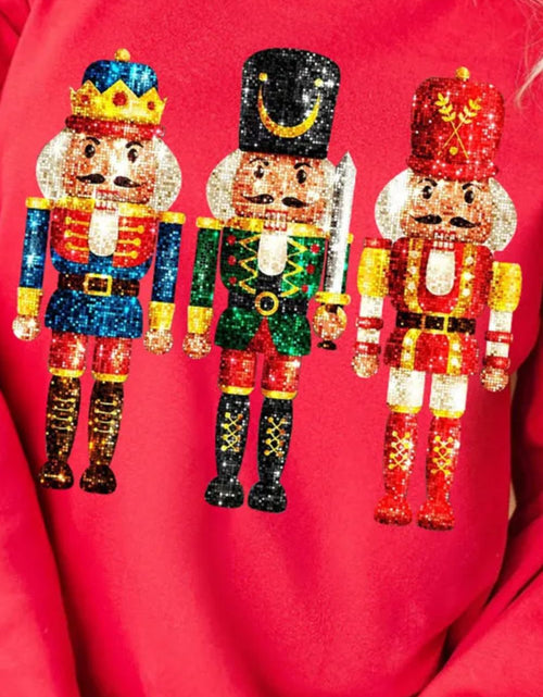 Load image into Gallery viewer, Nutcracker Printed Round Neck Long Sleeve Sweatshirt
