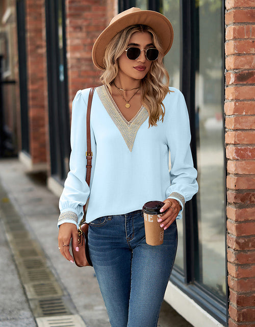 Load image into Gallery viewer, V-Neck Long Sleeve Blouse
