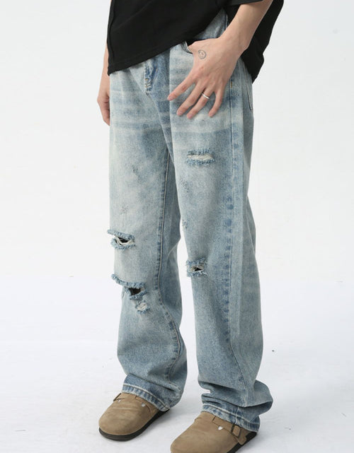 Load image into Gallery viewer, Distressed Wide Leg Jeans

