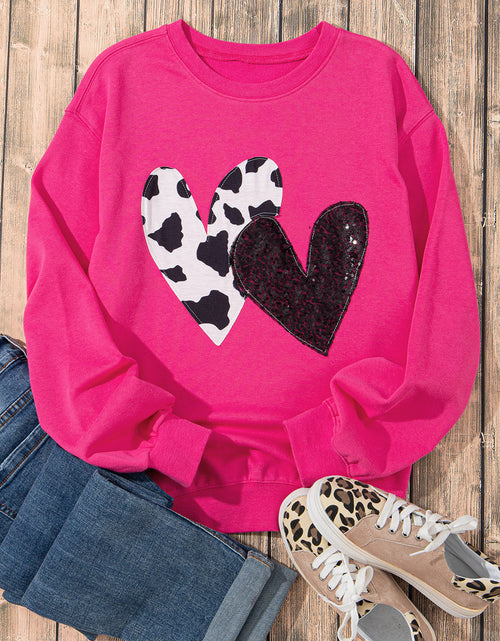 Load image into Gallery viewer, Heart Patch Long Sleeve Sweatshirt

