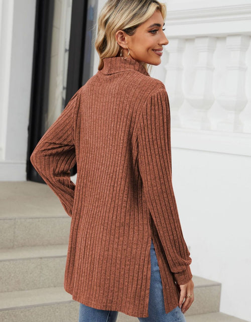 Load image into Gallery viewer, Slit Mock Neck Long Sleeve T-Shirt
