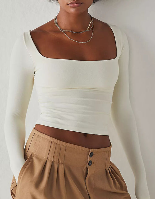 Load image into Gallery viewer, Square Neck Long Sleeve T-Shirt
