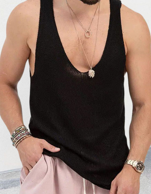 Load image into Gallery viewer, Men's Plus Size V-Neck Wide Strap Tank
