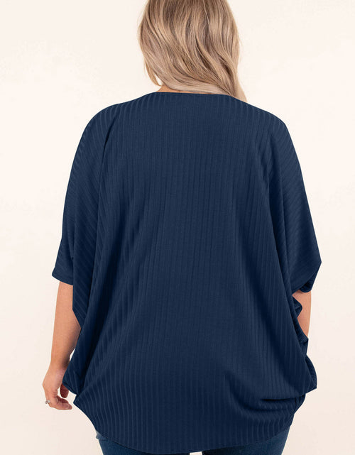 Load image into Gallery viewer, Plus Size Ribbed Cocoon Cover Up
