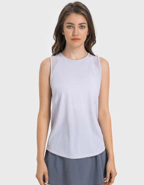 Load image into Gallery viewer, Millennia Cutout Back Round Neck Active Tank
