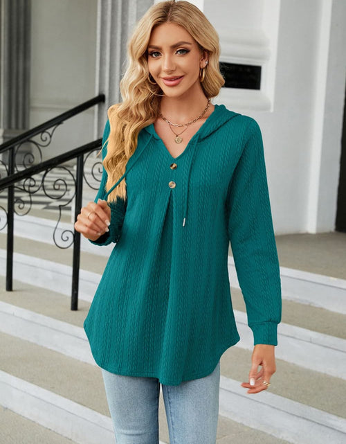 Load image into Gallery viewer, Long Sleeve Hooded Blouse
