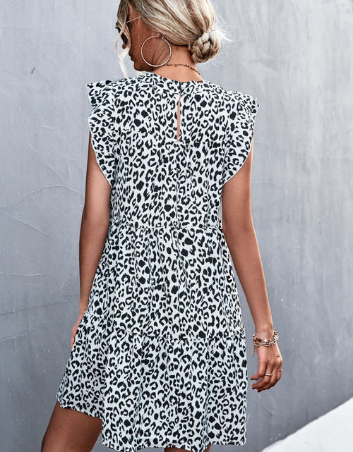 Load image into Gallery viewer, Leopard Round Neck Mini Dress
