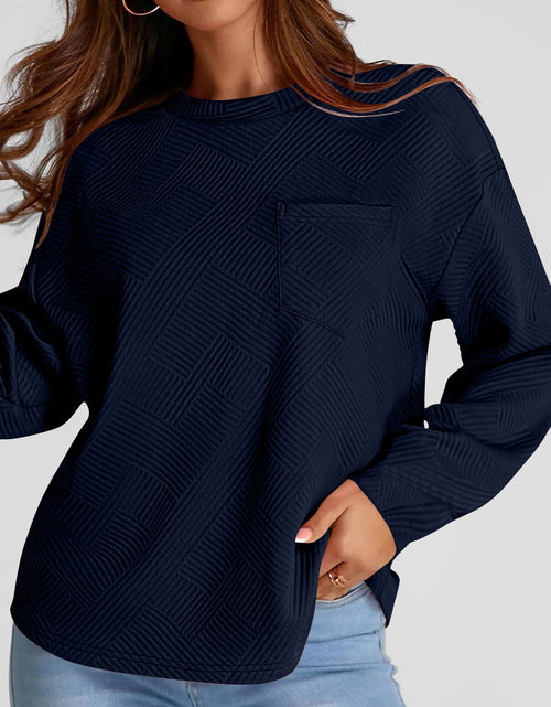 Load image into Gallery viewer, Full Size Texture Round Neck Long Sleeve Sweatshirt
