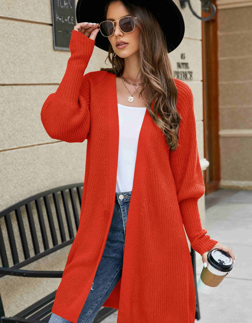 Load image into Gallery viewer, Open Front Lantern Sleeve Cardigan
