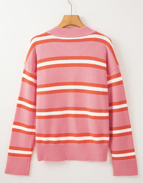 Load image into Gallery viewer, Striped Button Down Long Sleeve Cardigan
