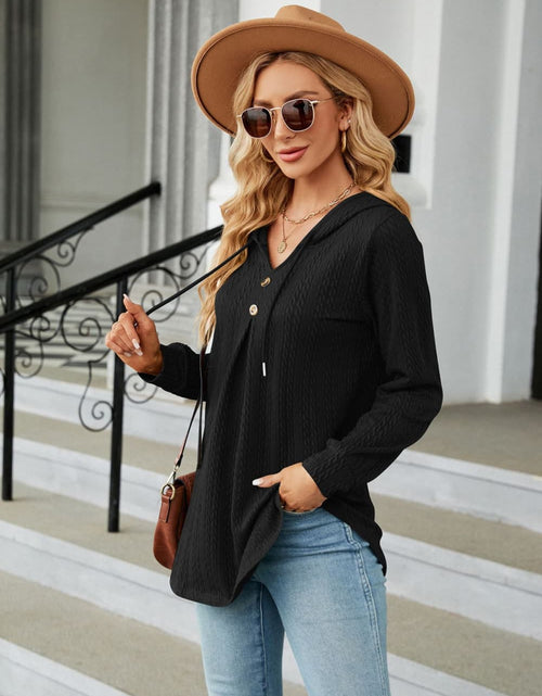 Load image into Gallery viewer, Long Sleeve Hooded Blouse
