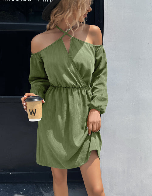 Load image into Gallery viewer, Ivy Lane Cold-Shoulder Crisscross Mini Dress
