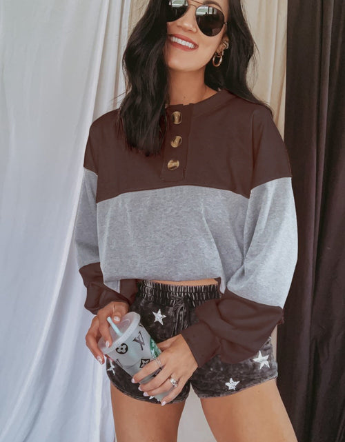 Load image into Gallery viewer, Round Neck Long Sleeve Sweatshirt
