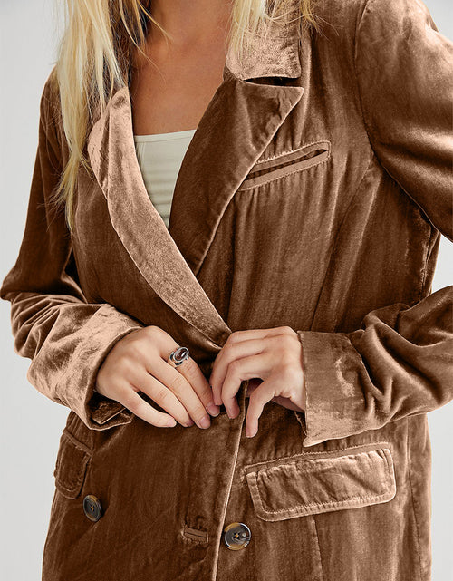 Load image into Gallery viewer, Lapel Collar Long Sleeve Blazer with Pockets

