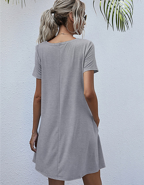Load image into Gallery viewer, Round Neck Short Sleeve Mini Dress

