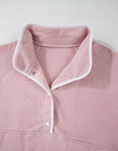 Load image into Gallery viewer, Half Snap Long Sleeve Sweatshirt with Side Slit Pockets
