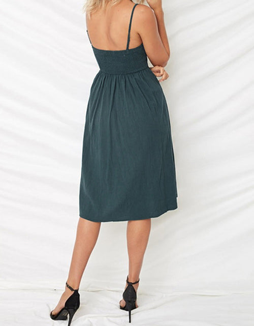 Load image into Gallery viewer, Cutout Smocked Sweetheart Neck Cami Dress
