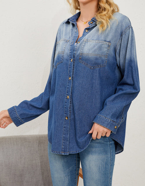 Load image into Gallery viewer, Button Up Long Sleeve Denim Jacket
