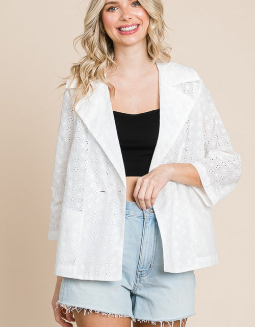 Load image into Gallery viewer, Culture Code Double Breasted Eyelet Jacket with Pockets
