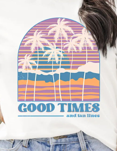 Load image into Gallery viewer, Graphic Round Neck Short Sleeve T-Shirt
