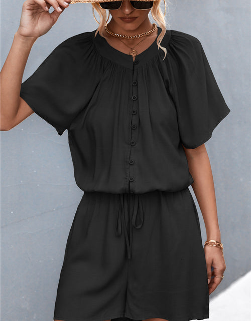 Load image into Gallery viewer, Buttoned Gather Detail Romper
