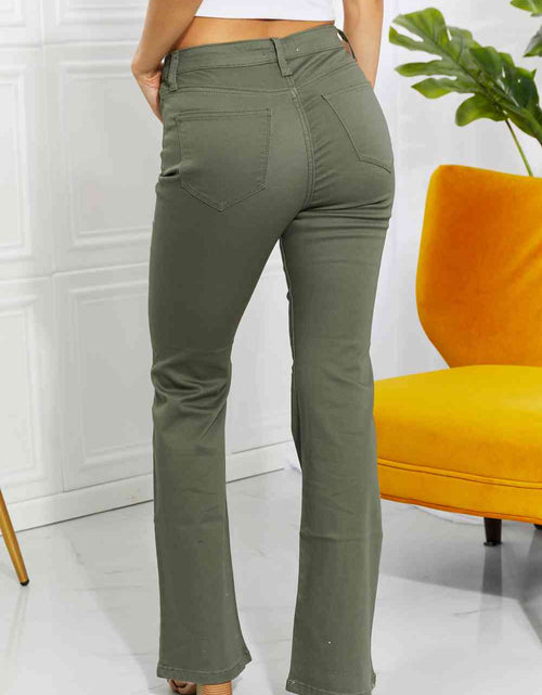 Load image into Gallery viewer, Zenana Clementine Full Size High-Rise Bootcut Jeans in Olive
