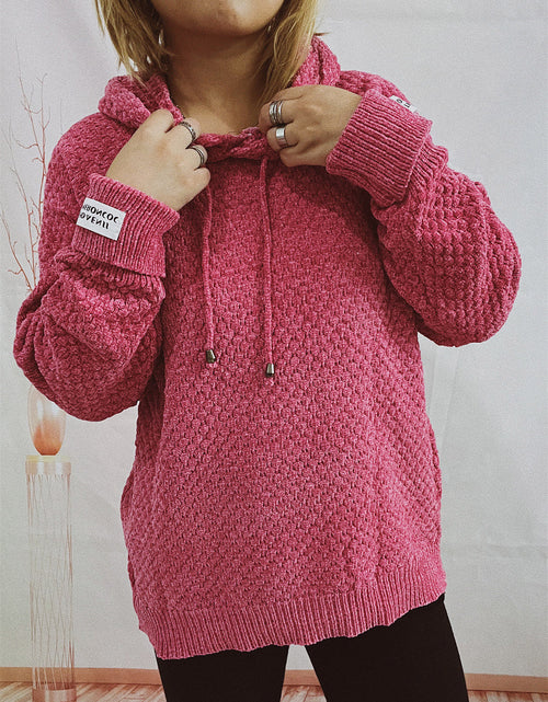 Load image into Gallery viewer, Drawstring Long Sleeve  Hooded Sweater
