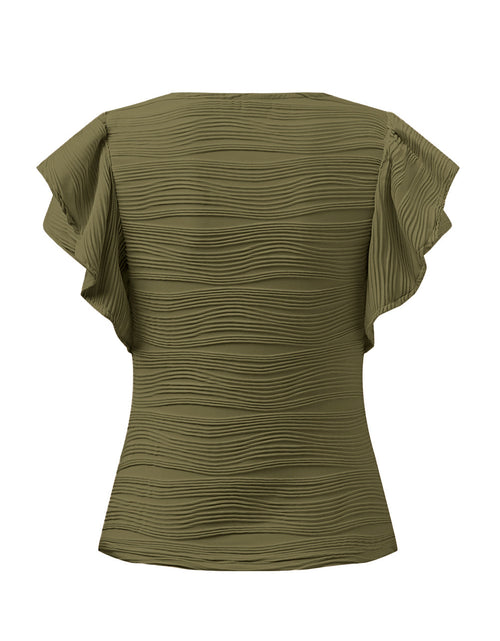 Load image into Gallery viewer, Textured Round Neck Cap Sleeve Top
