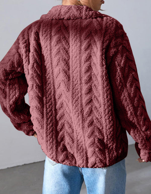 Load image into Gallery viewer, Fuzzy Zip Up Long Sleeve Jacket
