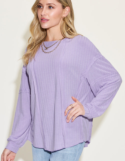 Load image into Gallery viewer, Basic Bae Full Size Ribbed Round Neck Long Sleeve T-Shirt
