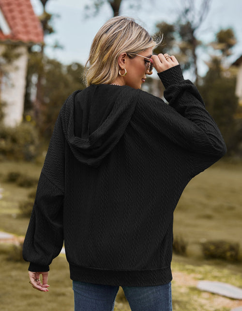 Load image into Gallery viewer, Zip Up Drawstring Long Sleeve Hooded Jacket
