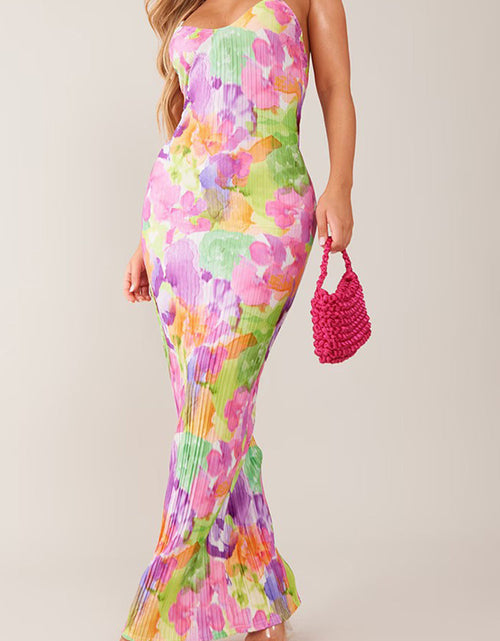 Load image into Gallery viewer, Backless Printed Maxi Cami Dress
