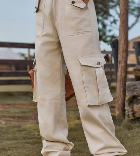Loose Fit Long Jeans with Pockets