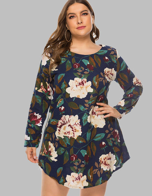 Load image into Gallery viewer, Full Size Floral Long Sleeve Mini Dress
