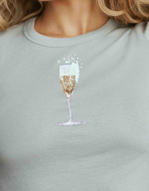 Load image into Gallery viewer, Graphic Round Neck Short Sleeve T-Shirt

