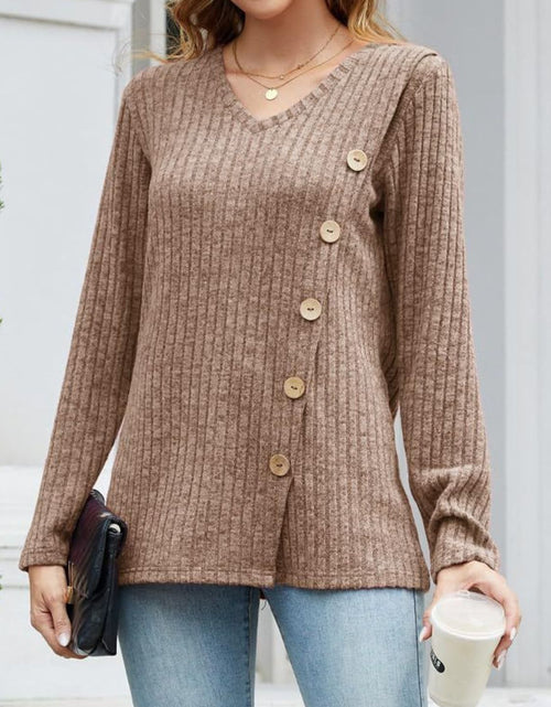 Load image into Gallery viewer, V-Neck Long Sleeve T-Shirt
