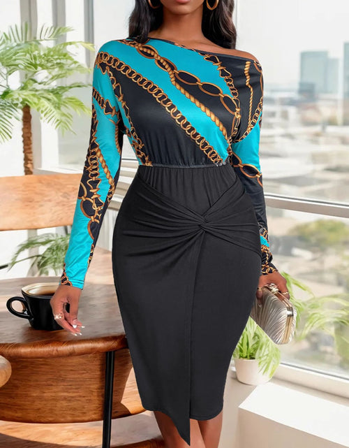 Load image into Gallery viewer, Perfee Twisted Printed Long Sleeve Dress

