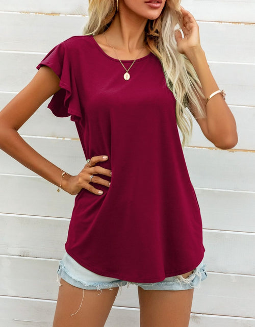 Load image into Gallery viewer, Round Neck Butterfly Sleeve Top
