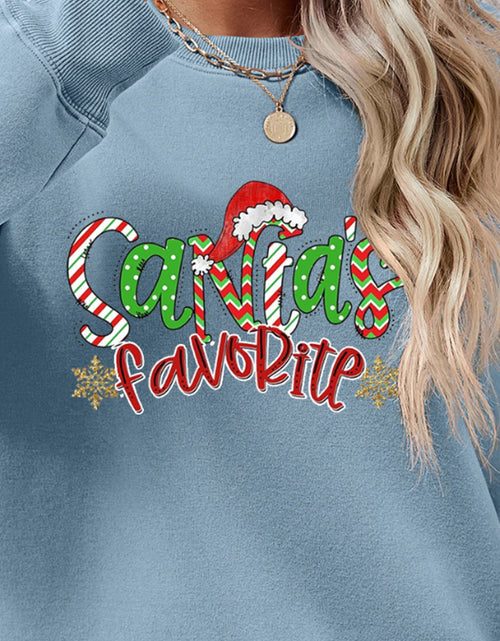 Load image into Gallery viewer, Letter Graphic Round Neck Long Sleeve Sweatshirt
