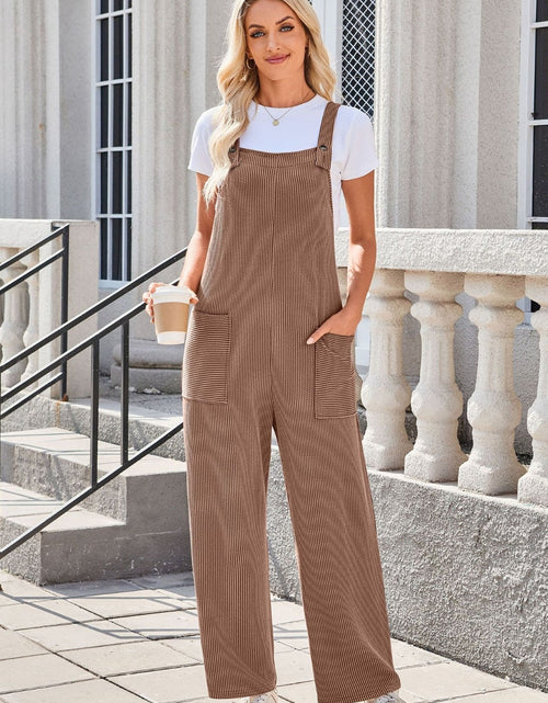 Load image into Gallery viewer, Lovelet Square Neck Wide Strap Overalls with Pockets
