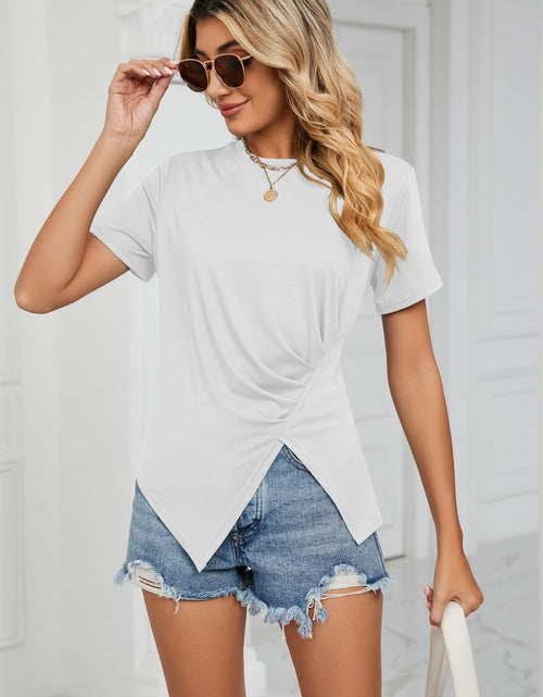 Load image into Gallery viewer, Ruched Hem Detail Crewneck T-Shirt
