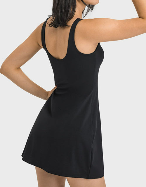 Load image into Gallery viewer, Millennia Square Neck Sports Tank Dress with Full Coverage Bottoms
