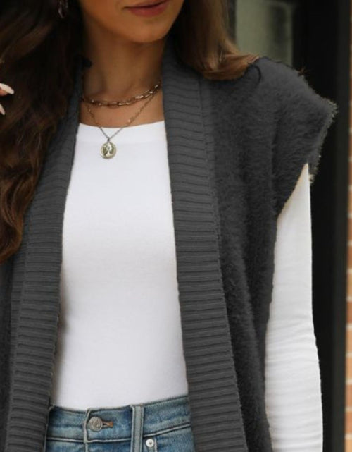 Load image into Gallery viewer, Pocketed Open Front Cap Sleeve Cardigan
