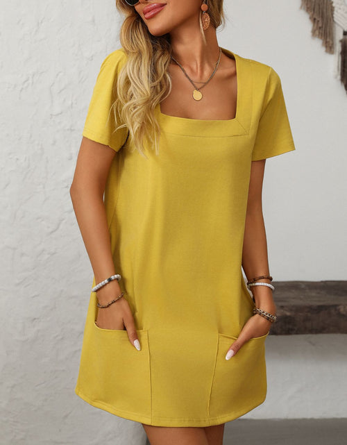 Load image into Gallery viewer, Mandy Square Neck Short Sleeve Mini Dress
